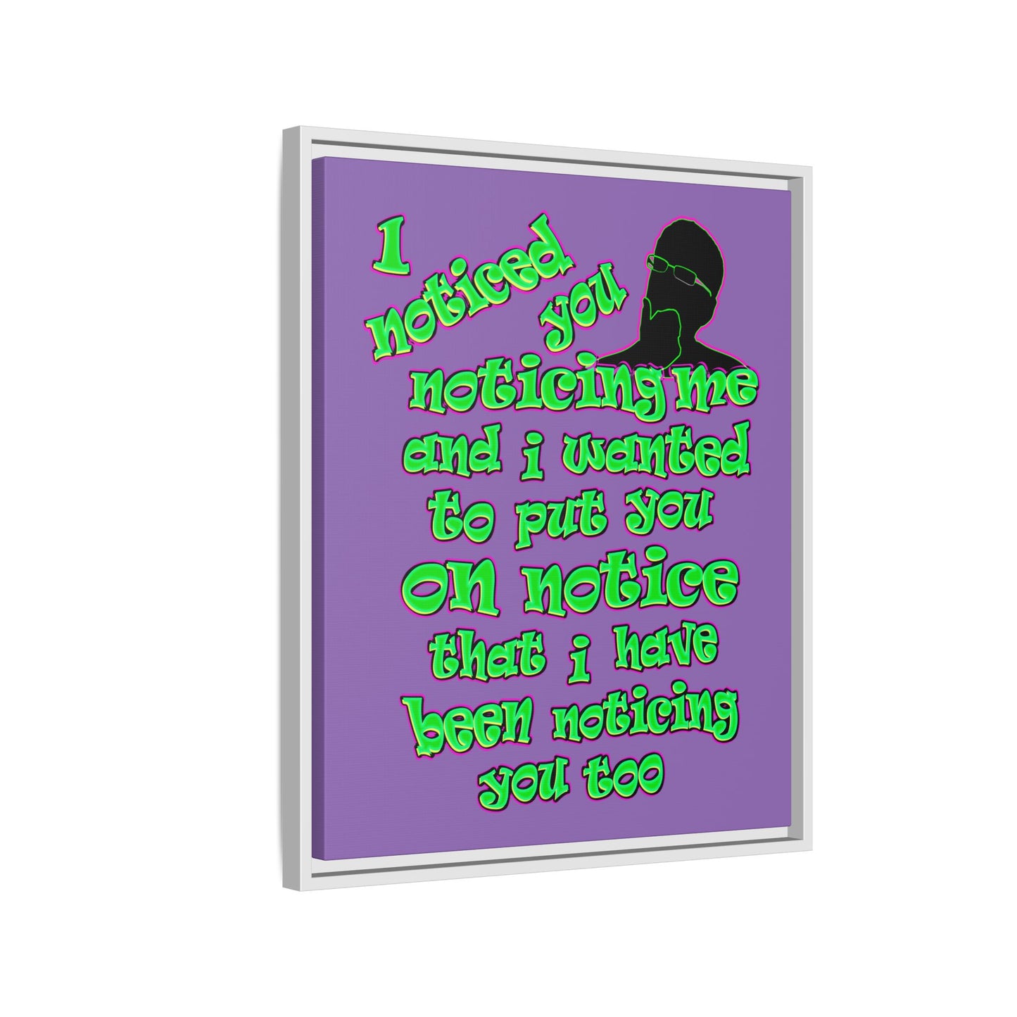 noticed you noticing - framed canvas art (light purple)