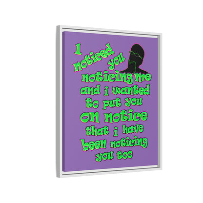 noticed you noticing - framed canvas art (light purple)