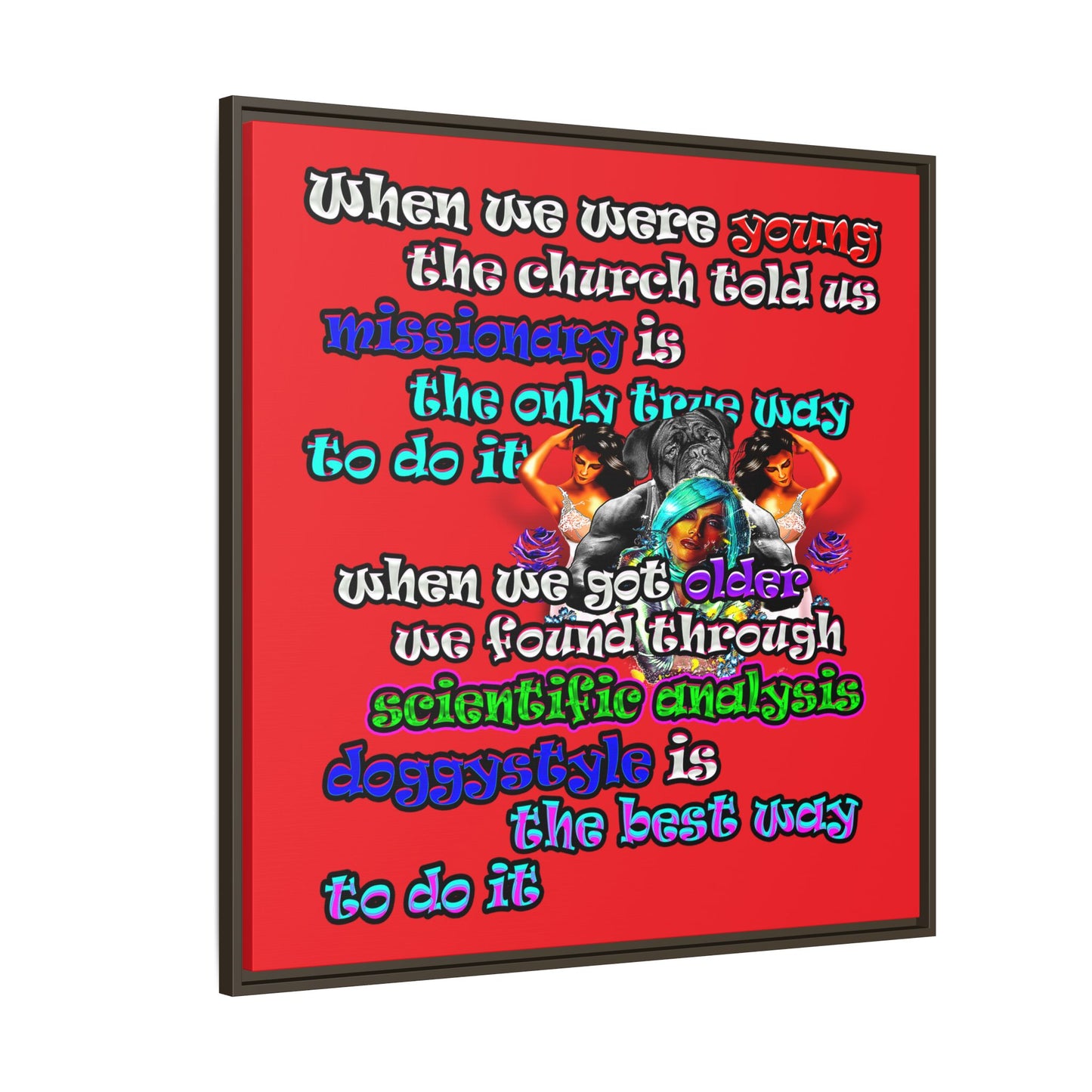 doggystyle - framed canvas art (red)