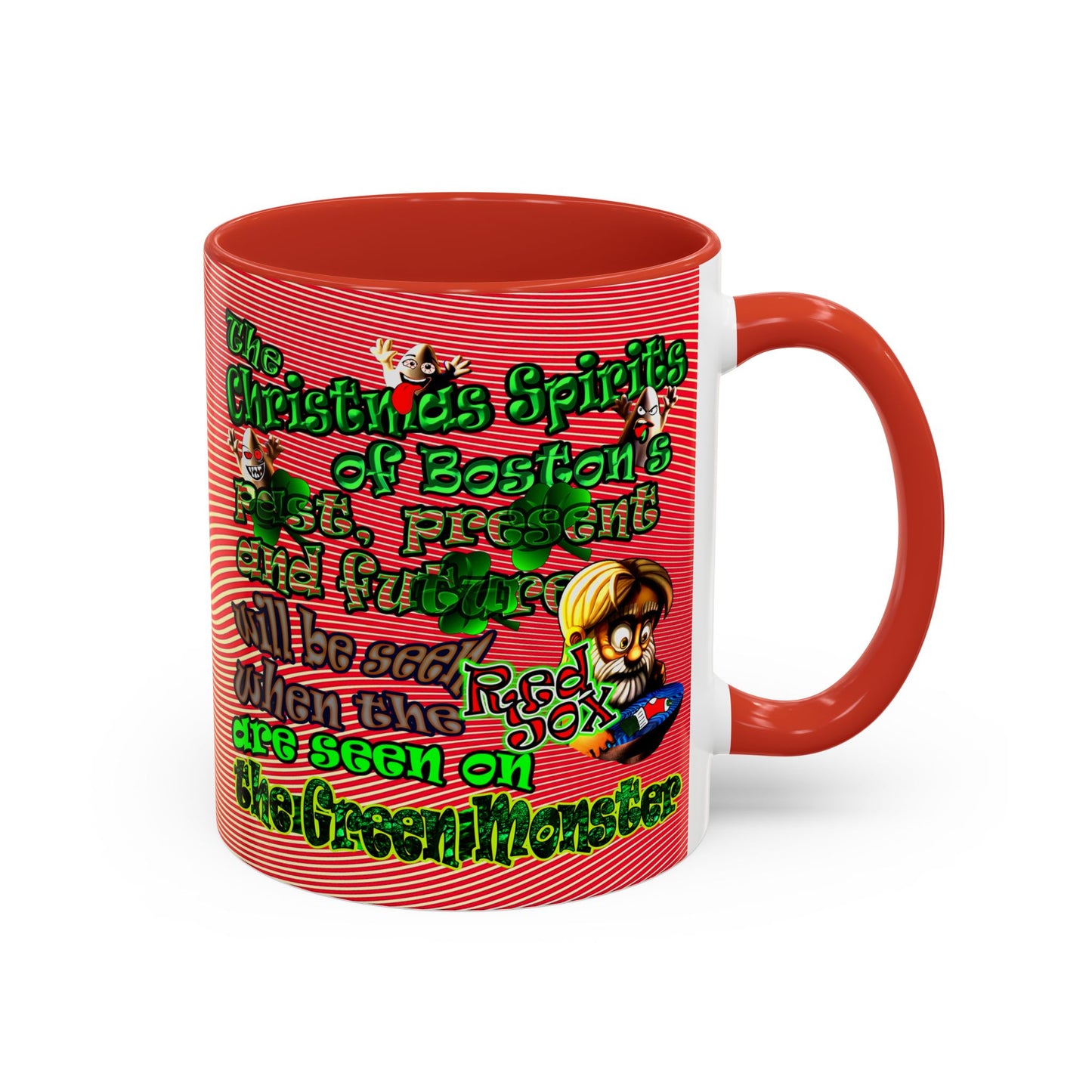 christmas spirits of boston - Accent Mug (yellow-orange wave)