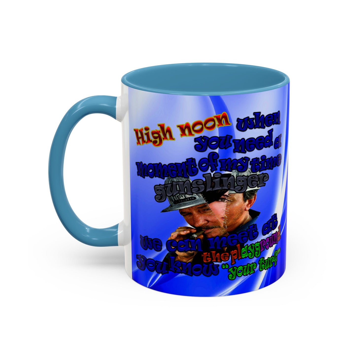 high noon - Accent Mug (blue-white wave)