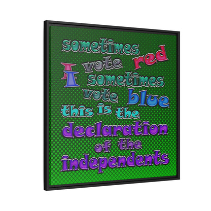 declaration of the independents - framed canvas art (logo green)