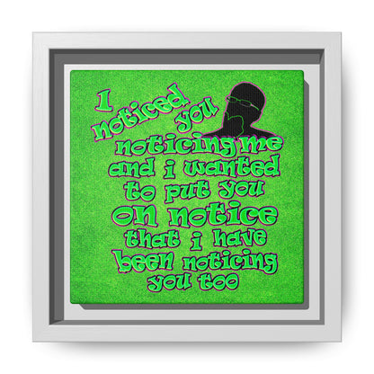 noticed you noticing - framed canvas art (green turf)