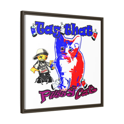tag that - framed canvas art (white)
