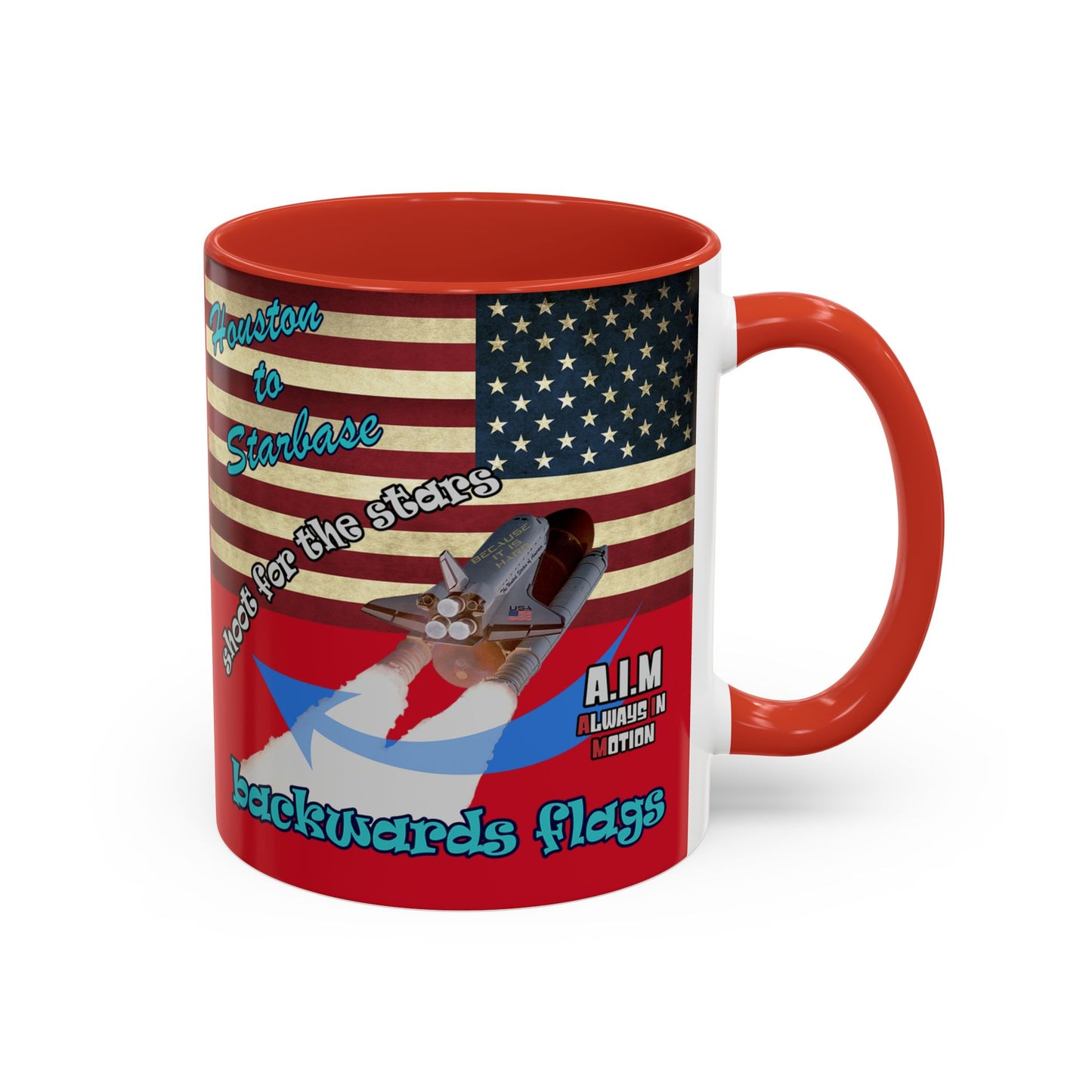 shoot for the stars - Accent Mug (dark red)