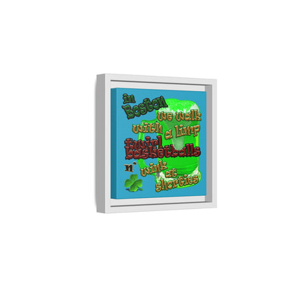 celtics logo - framed canvas art (turquoise)