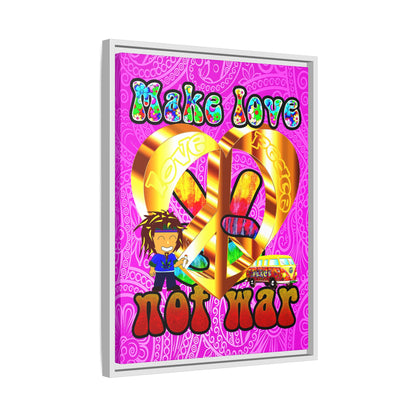 love peace - framed canvas art (pink swirl)