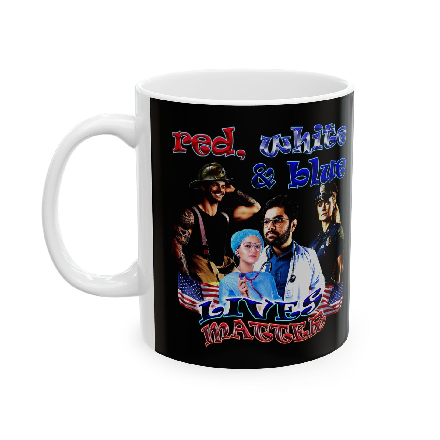 rw&b lives matter - White Mug (black)