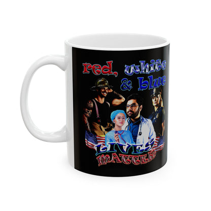 rw&b lives matter - White Mug (black)