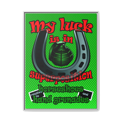 my luck - framed canvas art (logo green)
