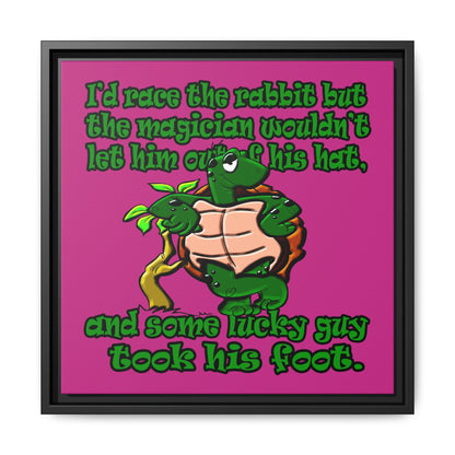 turtle race - framed canvas art (pink)