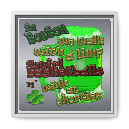 celtics logo - framed canvas art (brushed nickel)