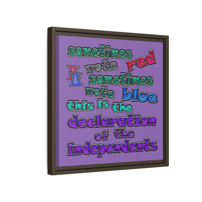 declaration of the independents - framed canvas art (light purple)