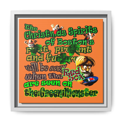 christmas spirits of boston - framed canvas art (crusta)
