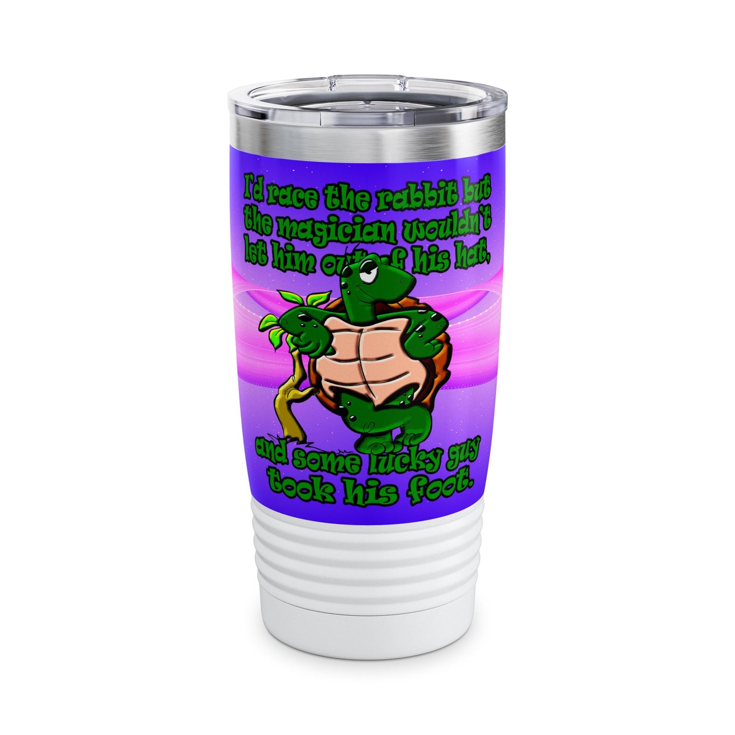 turtle race - Ringneck Tumbler, 20oz (purple-pink wave)