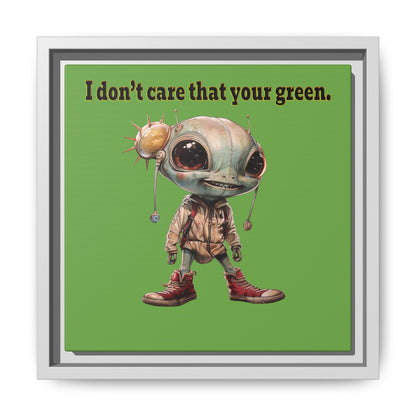 I don't care that your green - framed canvas art (green)