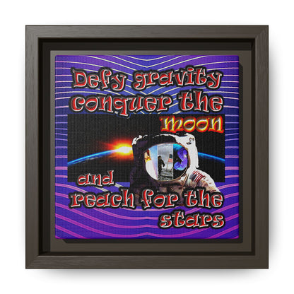 defy conquer reach - framed canvas art (purple wave)