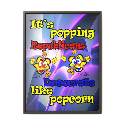 popping like popcorn - framed canvas art (grey-pink wave)
