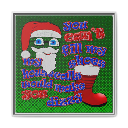 santa's shoes - framed canvas art (logo green)