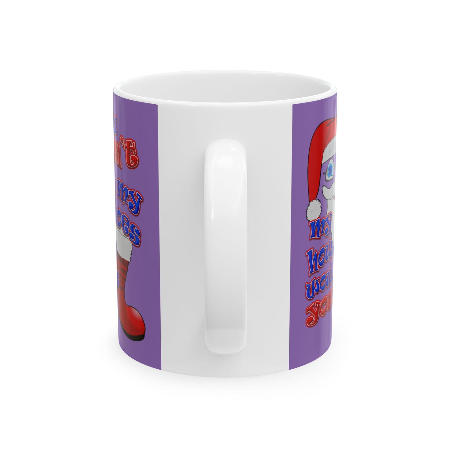 santa's shoes - White Mug (light purple)