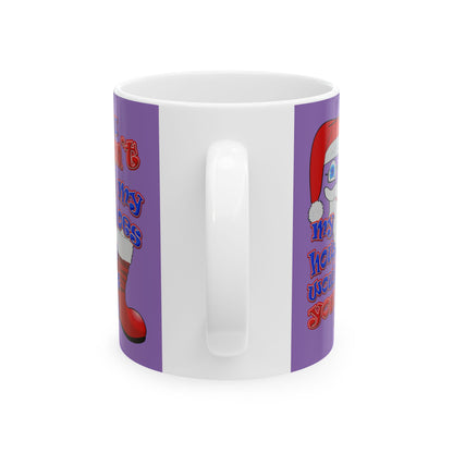 santa's shoes - White Mug (light purple)