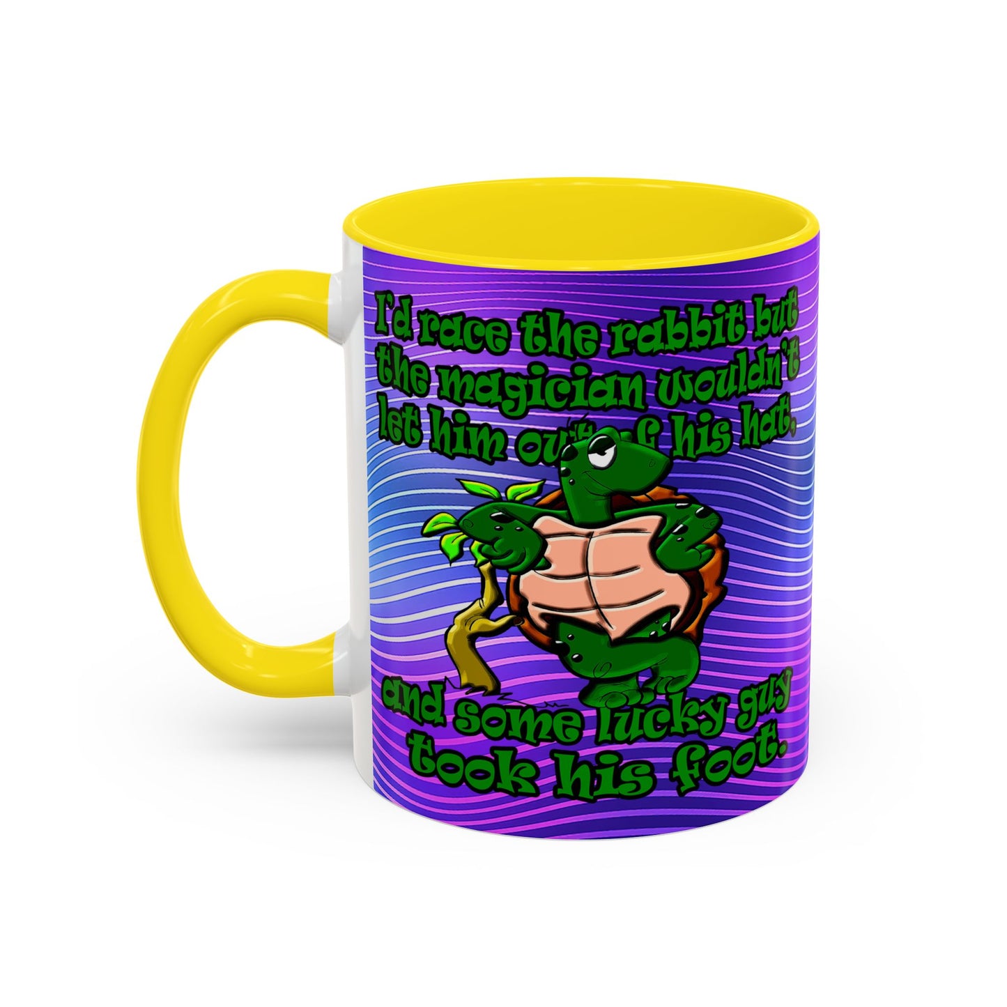 turtle race - Accent Mug (purple wave)