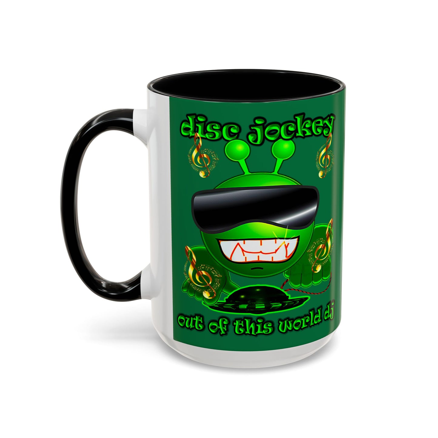 disc jockey - Accent Mug (dark green)