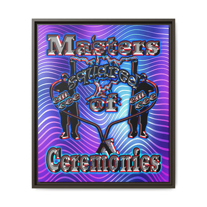 em cee squared - framed canvas art (purple wave)