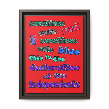 declaration of the independents - framed canvas art (red)