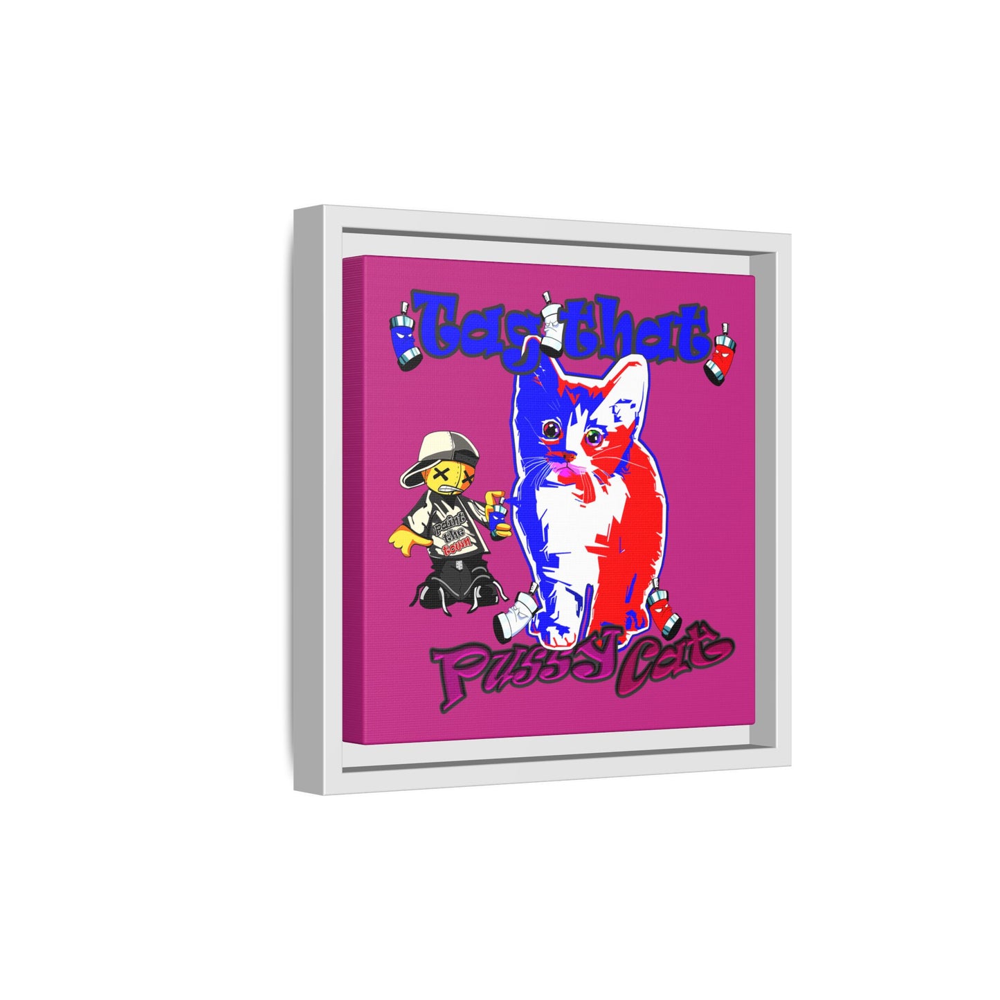 tag that - framed canvas art (pink)