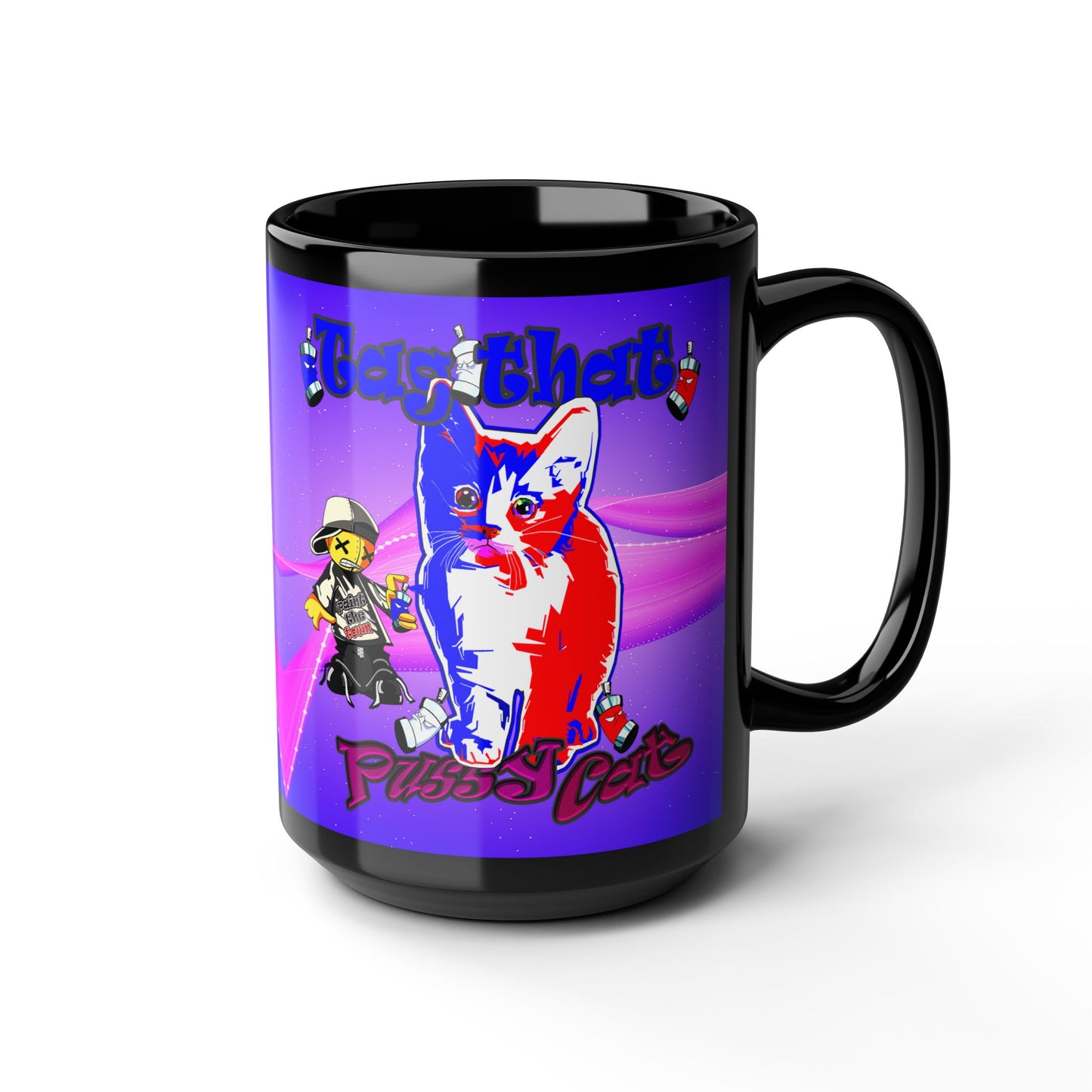tag that - Black Mug (purple-pink wave)