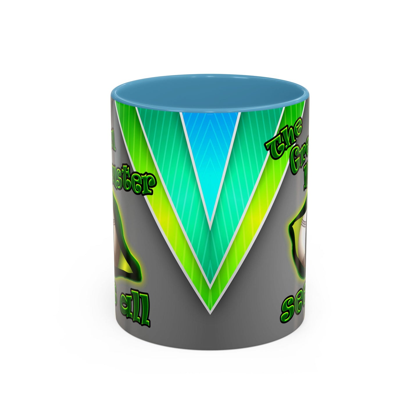 green monster - Accent Mug (rainbow split)