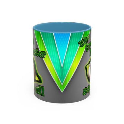 green monster - Accent Mug (rainbow split)
