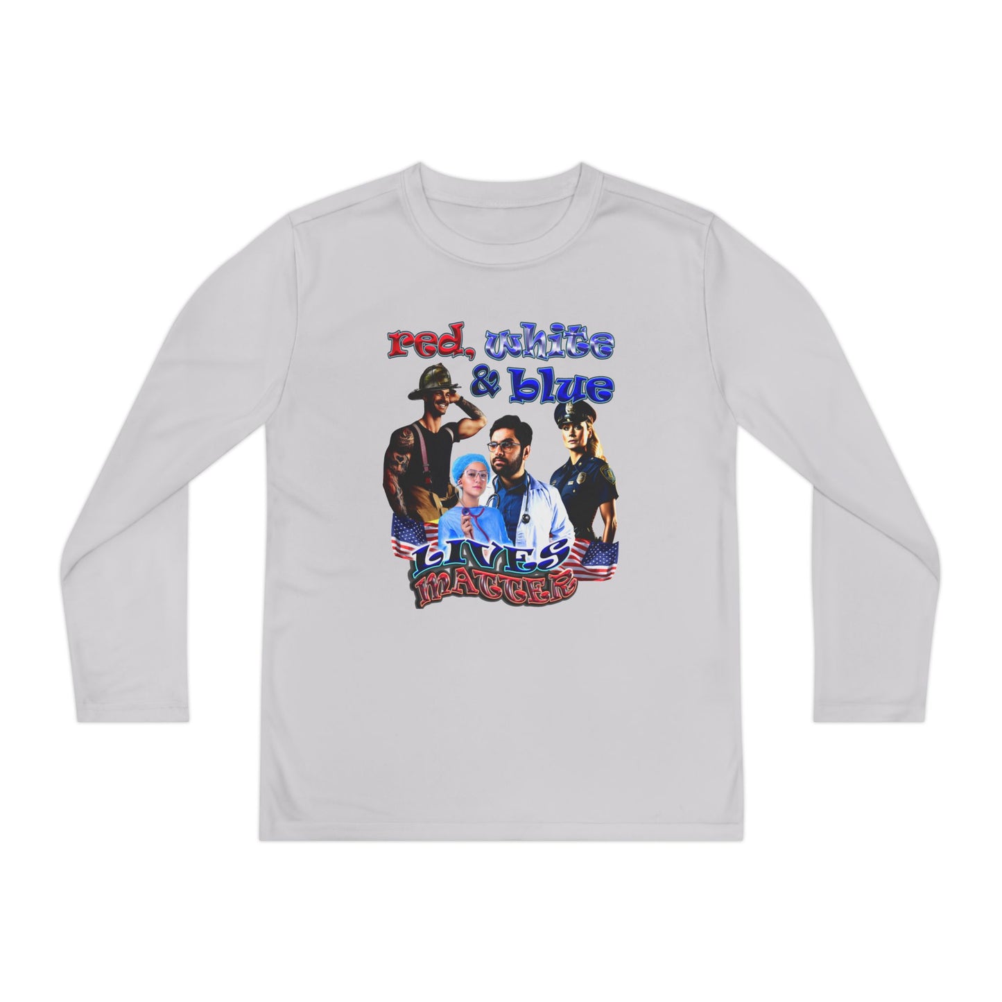 rw&b lives matter - Youth Long Sleeve Competitor Tee