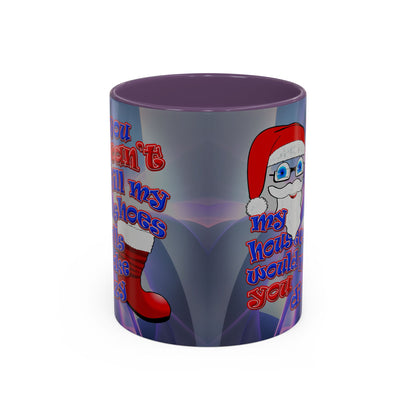 santa's shoes - Accent Mug (grey-pink wave)