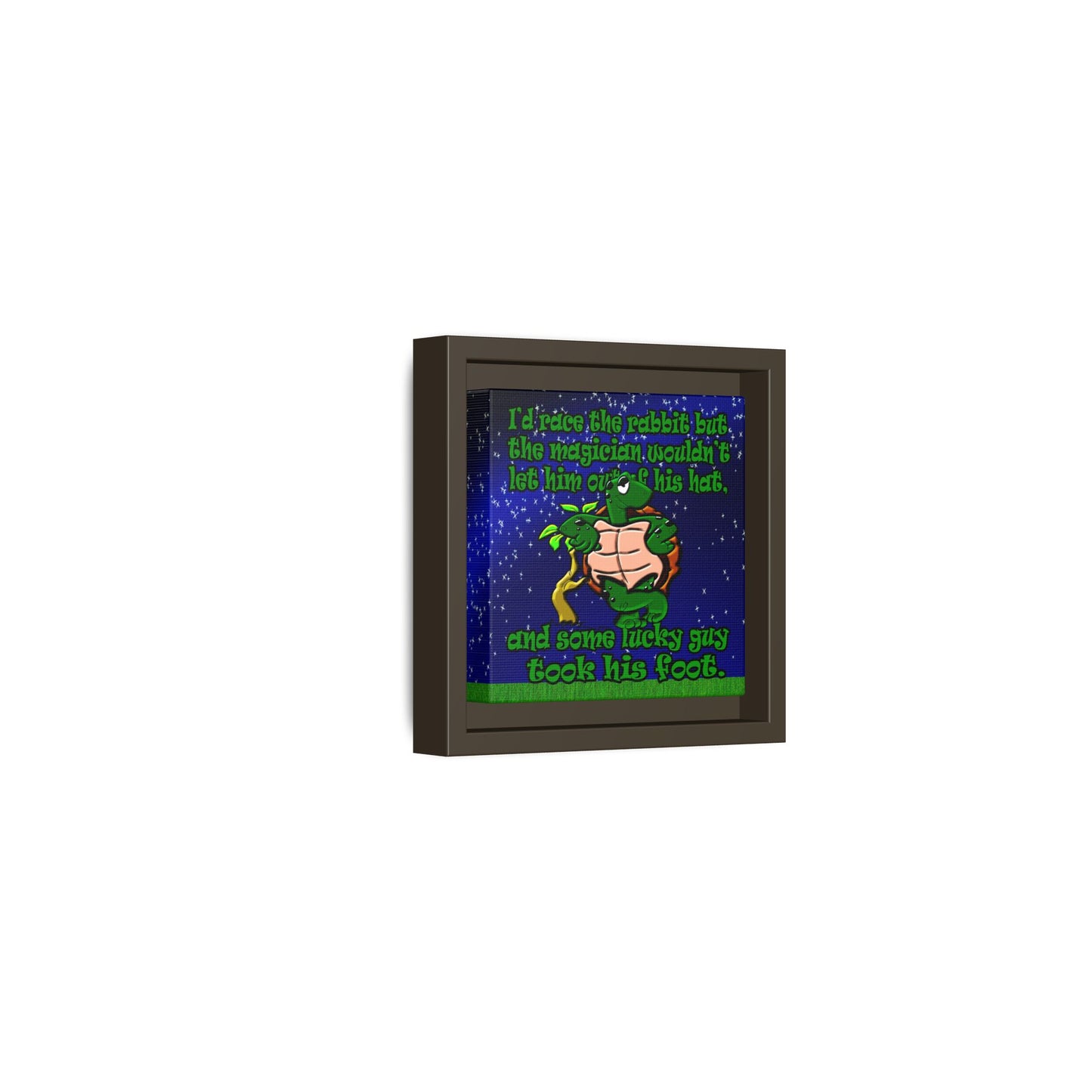 turtle race - framed canvas art ('snoops' background)