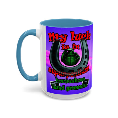 my luck - Accent Mug (purple-pink wave)