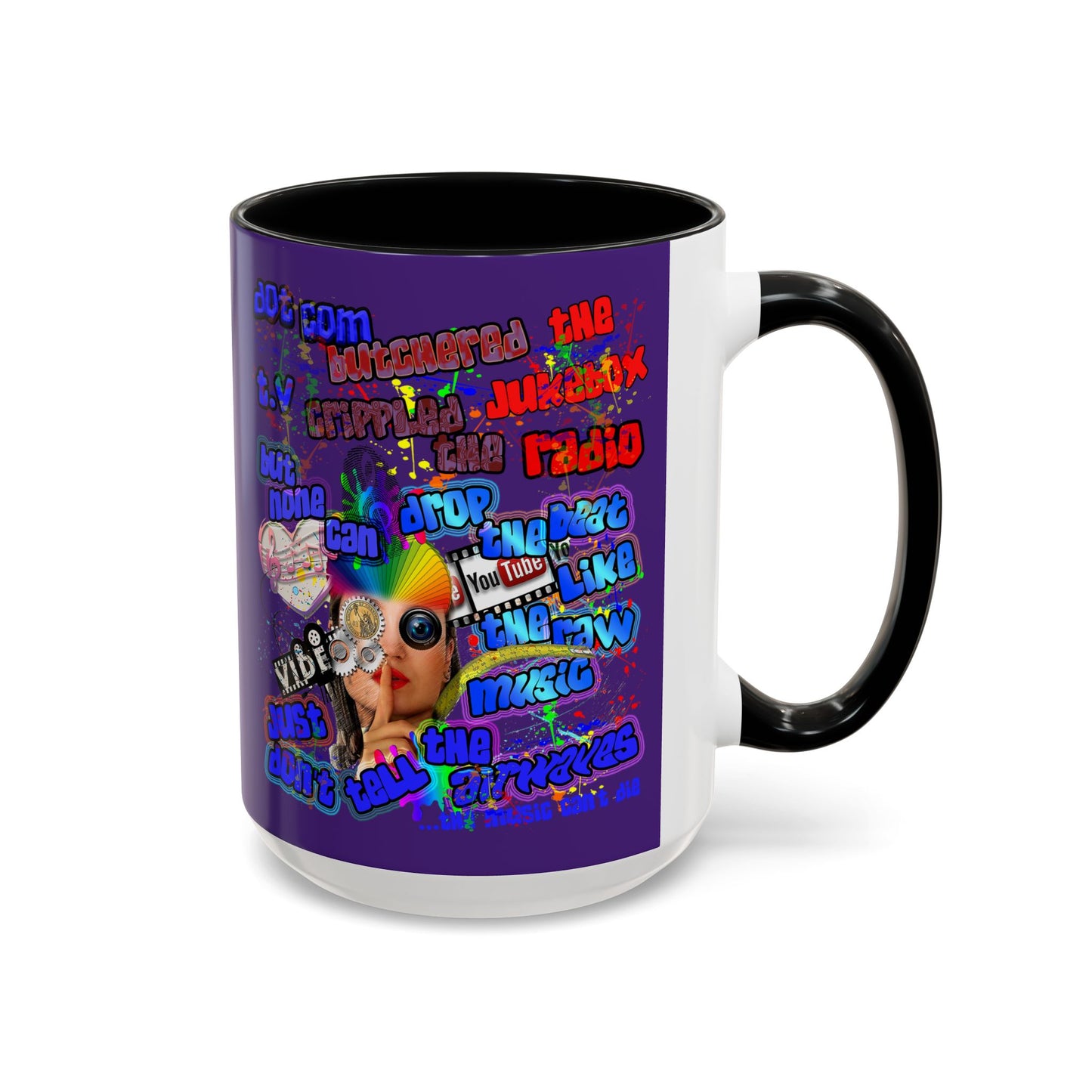 drop the beat - Accent Mug (purple)