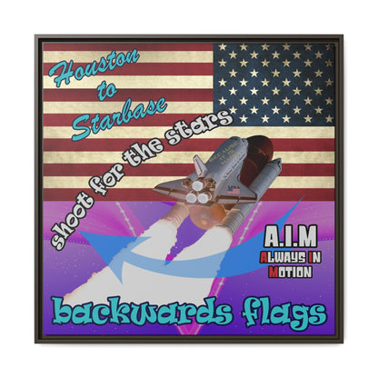 shoot for the stars - framed canvas art (purple-pink wave)