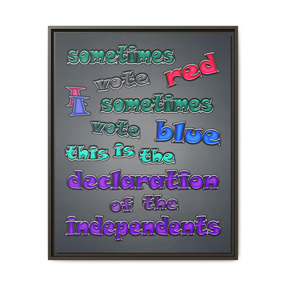 declaration of the independents - framed canvas art (grey-light grey)