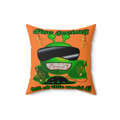 disc jockey - Spun Polyester Square Pillow - (crusta)