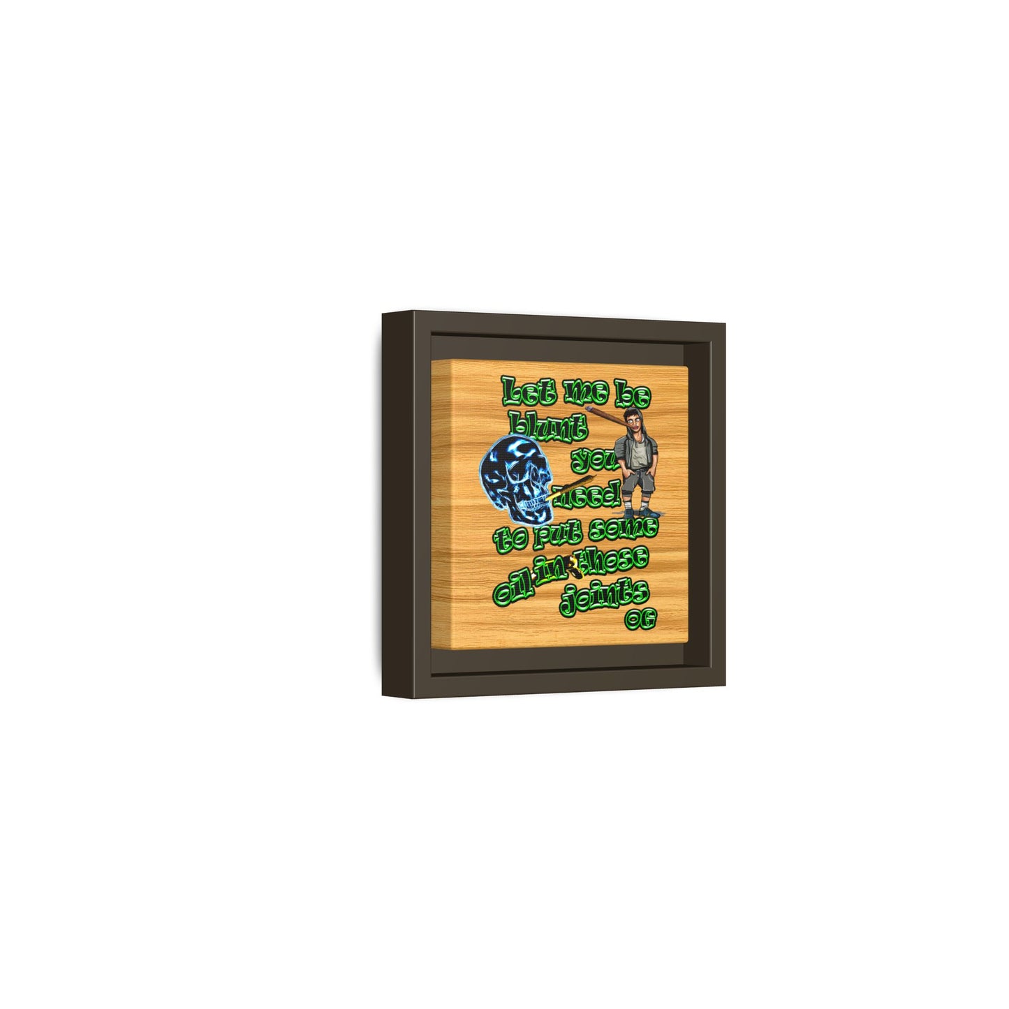 og - framed canvas art (butterscotch wood finish)