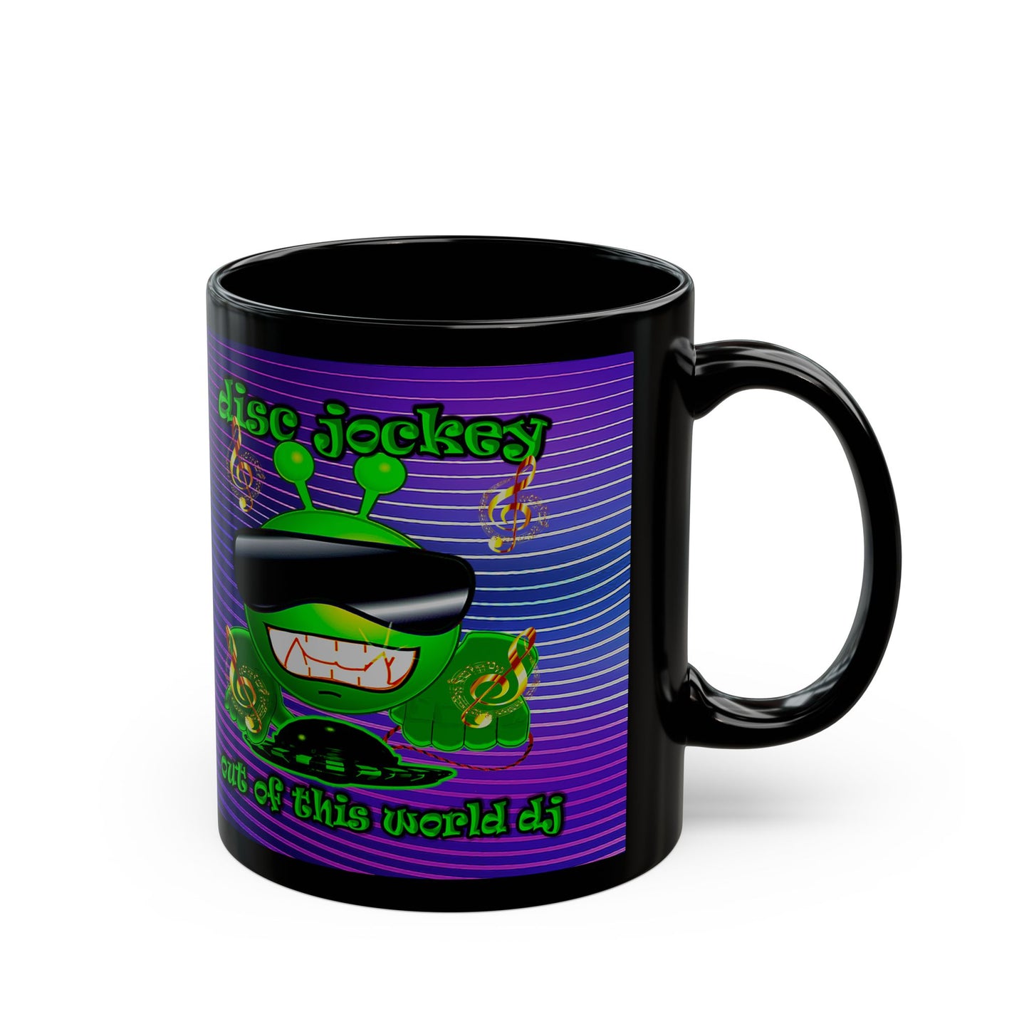 disc jockey - Black Mug (purple wave)