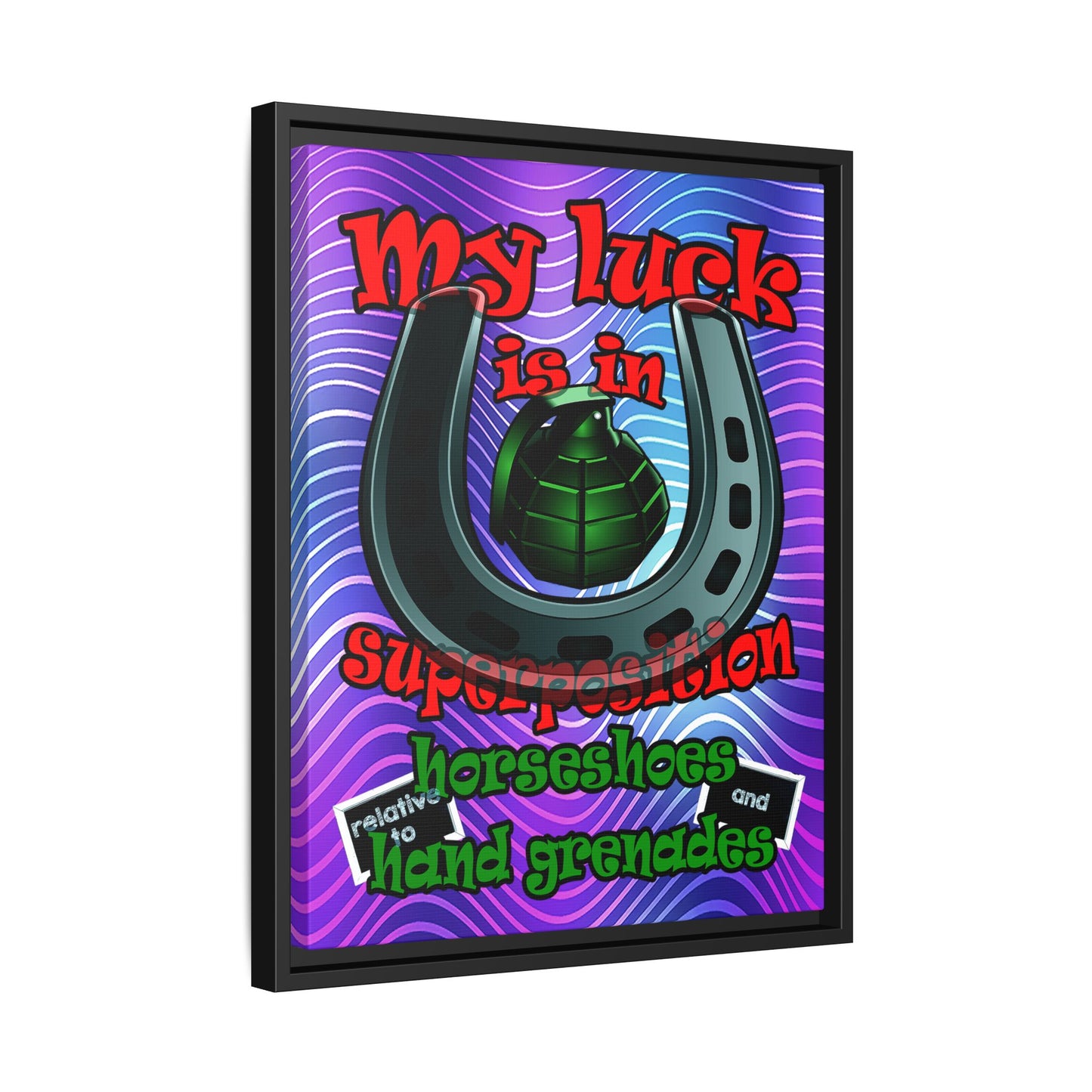 my luck - framed canvas art (purple wave)