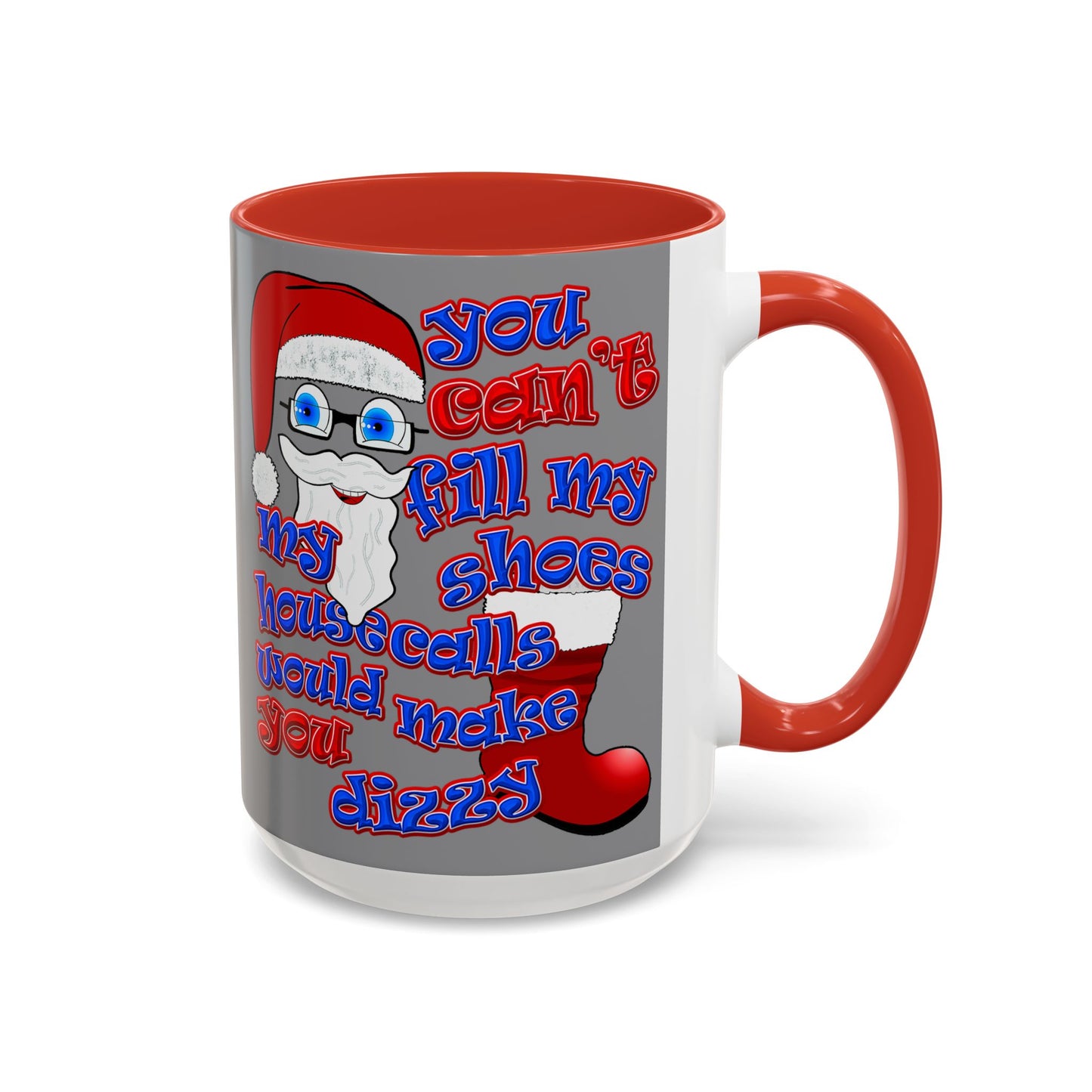 santa's shoes - Accent Mug (grey)