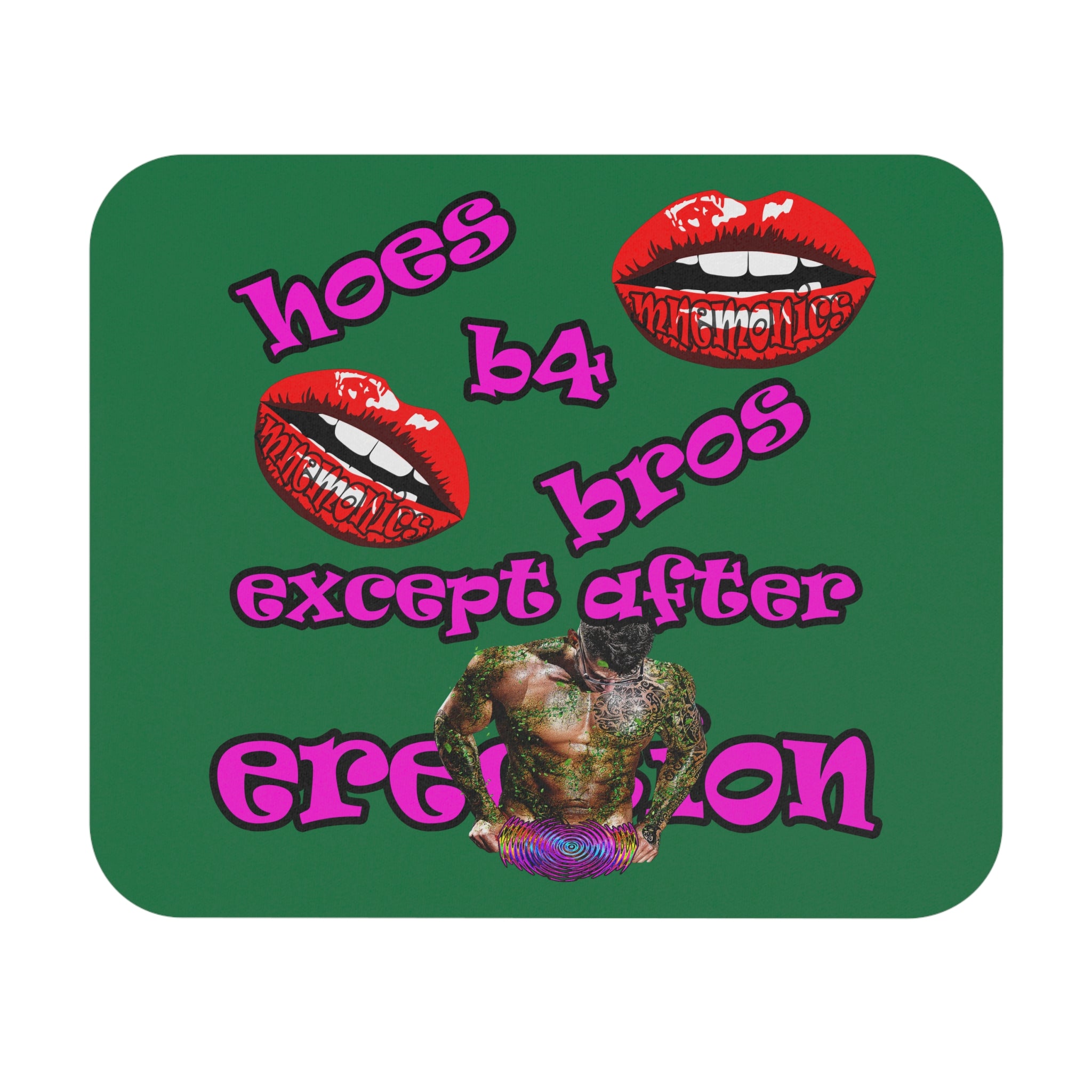 hoes b4 bros - Mouse Pad (Rectangle) (dark green)