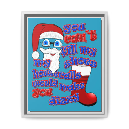 santa's shoes - framed canvas art (turquoise)