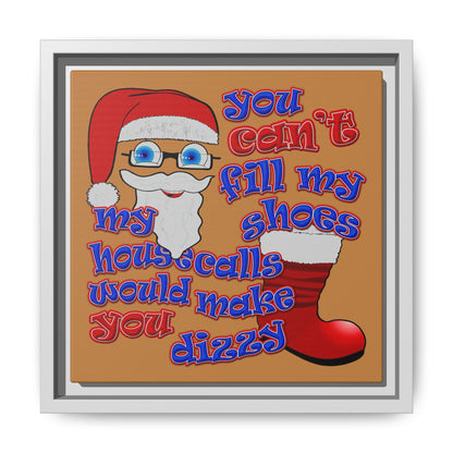 santa's shoes - framed canvas art (light brown)