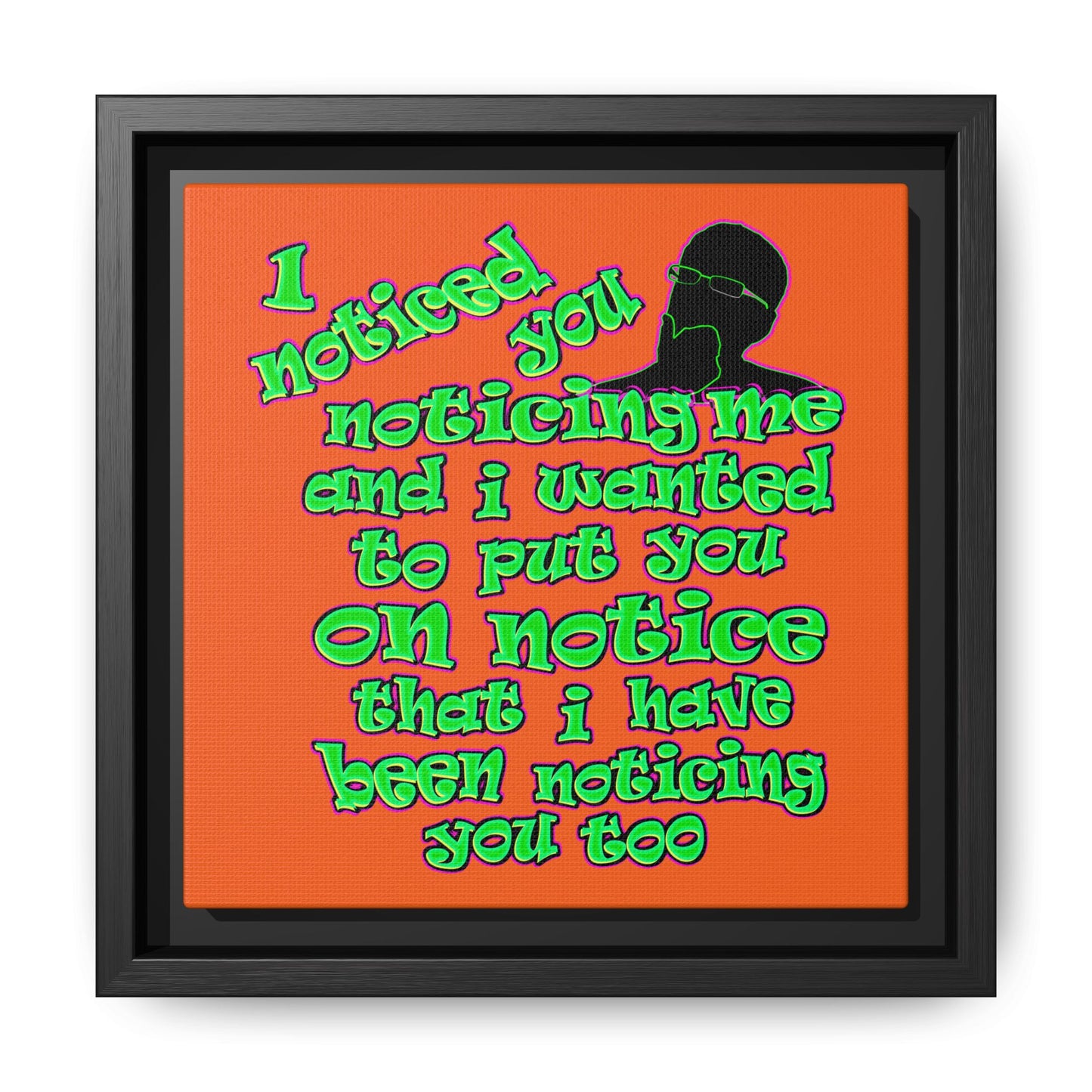 noticed you noticing - framed canvas art (orange)
