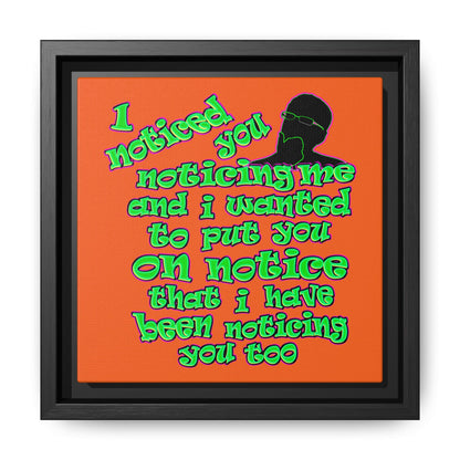 noticed you noticing - framed canvas art (orange)
